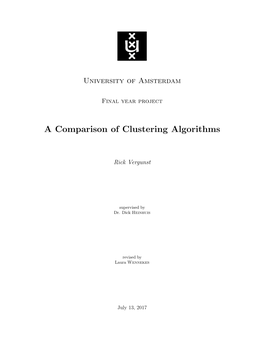 A Comparison of Clustering Algorithms