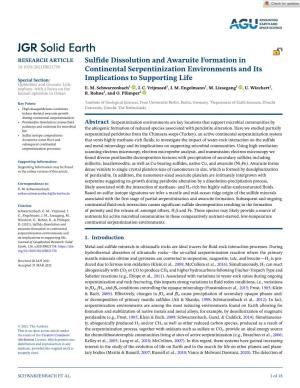 Sulfide Dissolution and Awaruite Formation in 10.1029/2021JB021758 Continental Serpentinization Environments and Its