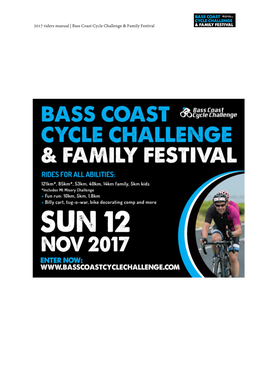 2017 Riders Manual | Bass Coast Cycle Challenge & Family Festival