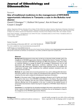 Use of Traditional Medicines in the Management of HIV/AIDS
