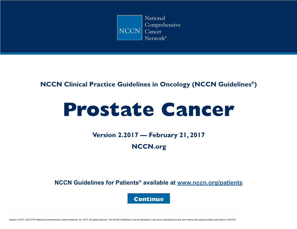 Prostate Cancer Discussion