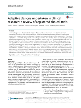 Adaptive Designs Undertaken in Clinical Research