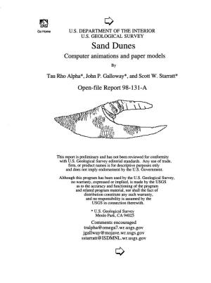Sand Dunes Computer Animations and Paper Models by Tau Rho Alpha*, John P