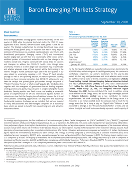 Baron Emerging Markets Strategy