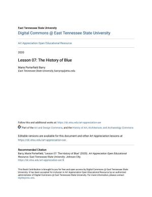 Lesson 07: the History of Blue