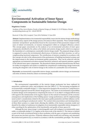 Environmental Activation of Inner Space Components in Sustainable Interior Design