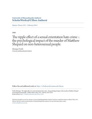 The Ripple Effect of a Sexual Orientation Hate Crime :: the Psychological Impact of the Murder of Matthew Shepard on Non-Heterosexual People