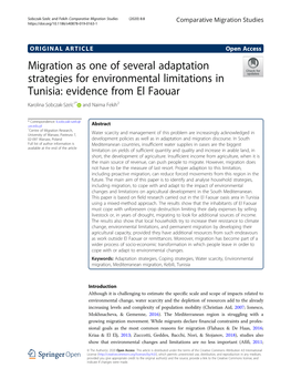 Views Were Conducted in Four of Them: El Faouar, Essabria Ouest, Essabria Est, and Gidma (Fig