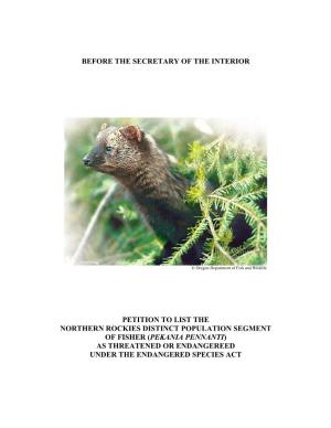 Northern Rockies Fisher Petition 2013