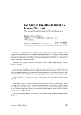 Los Fuertes Liberales De Urkabe Y Arkale (Oiartzun) (The Liberal Forts of Urkabe and Arkale (Oiartzun))