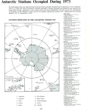 Antarctic Stations Occupied During 1973