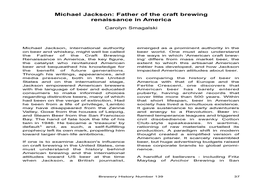 Michael Jackson: Father of the Craft Brewing Renaissance in America