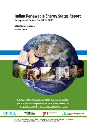 Indian Renewable Energy Status Report Background Report for DIREC 2010