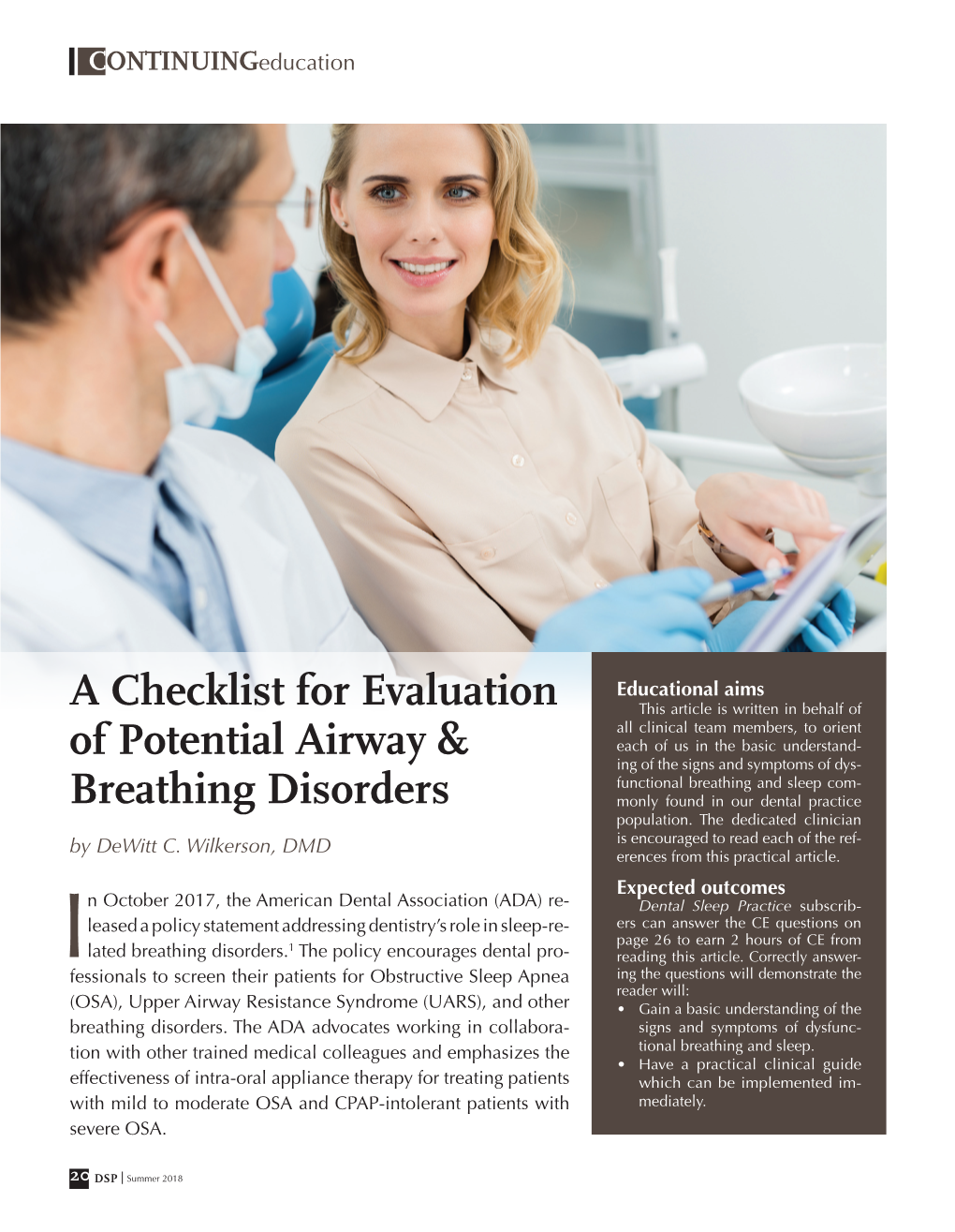 A Checklist For Evaluation Of Potential Airway & Breathing Disorders ...