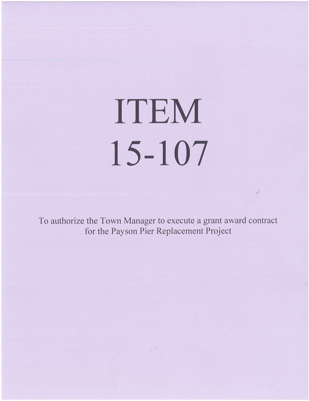 Application Payson Pier Replacement Project Town of Cumberland, Maine