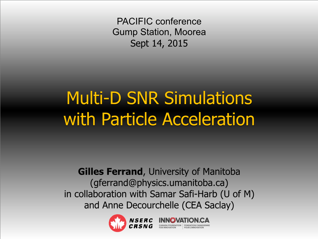 Multi-D SNR Simulations with Particle Acceleration