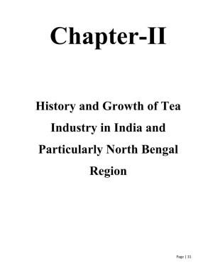 History and Growth of Tea Industry in India and Particularly North Bengal Region