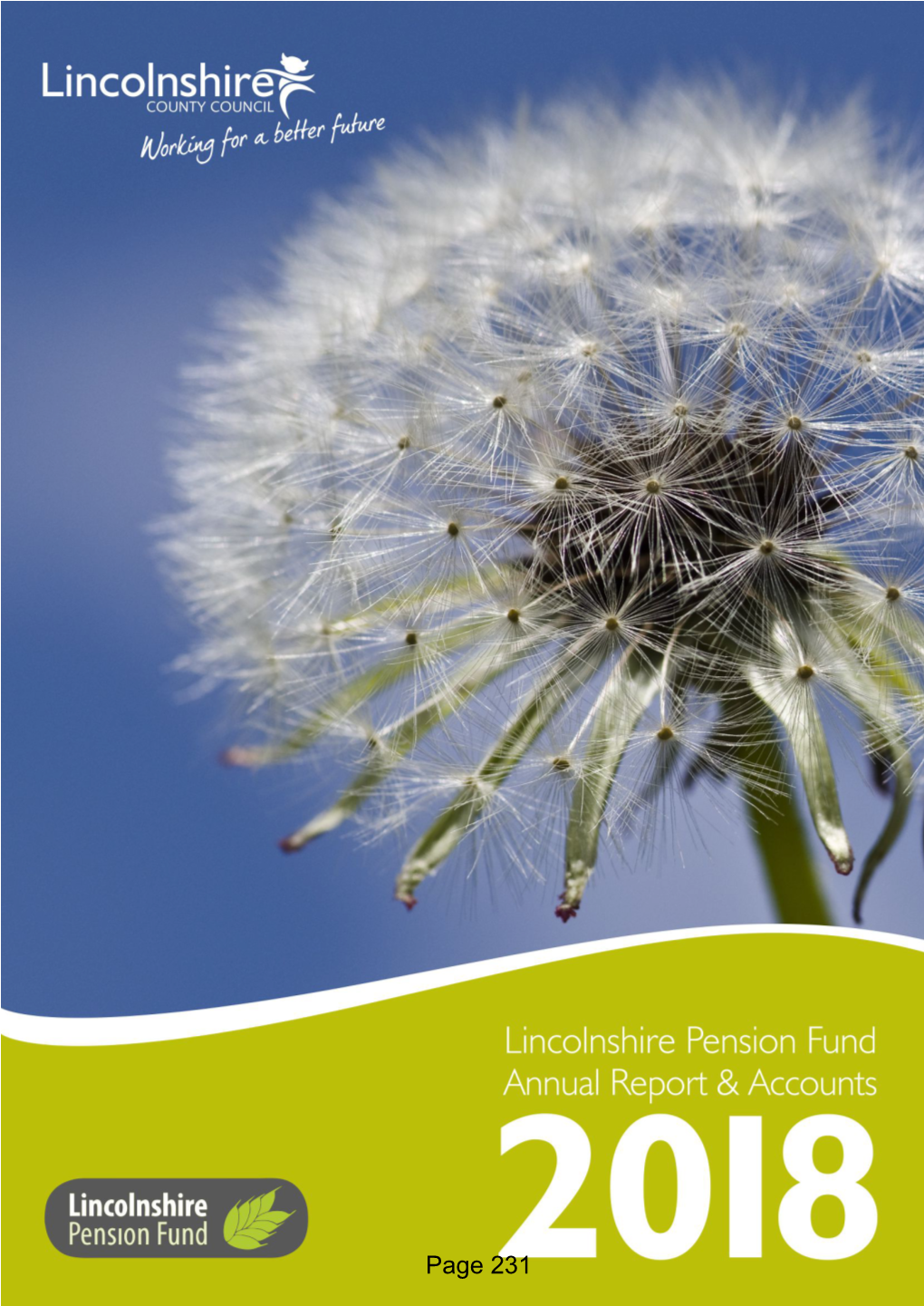 Local Government Pension Scheme Annual Report for the Year Ended 31St March 2018 Contents