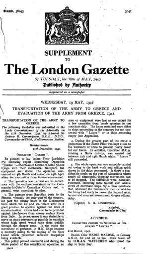 The London Gazette of TUESDAY, the Isth of MAY, 1948 by Registered As a Newspaper