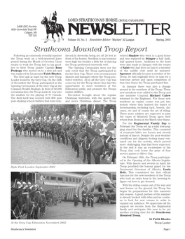Strathcona Mounted Troop Report