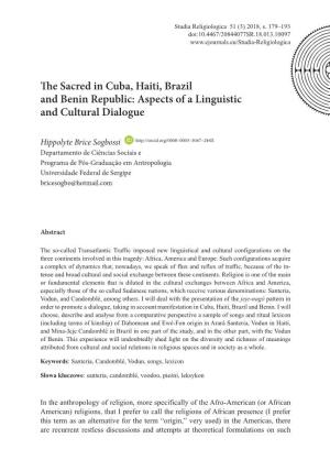 The Sacred in Cuba, Haiti, Brazil and Benin Republic: Aspects of a Linguistic and Cultural Dialogue