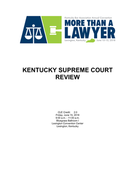 Kentucky Supreme Court Review
