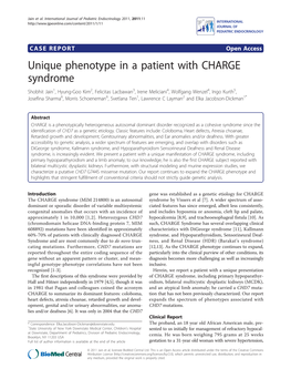 Unique Phenotype in a Patient with CHARGE Syndrome