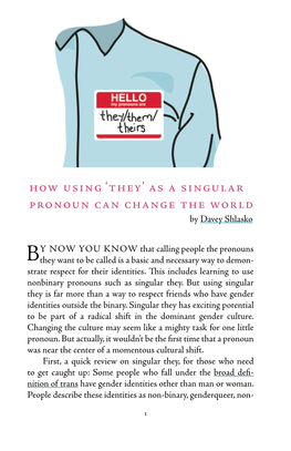 'They' As a Singular Pronoun Can Change the World