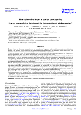 The Solar Wind from a Stellar Perspective How Do Low-Resolution Data Impact the Determination of Wind Properties? S