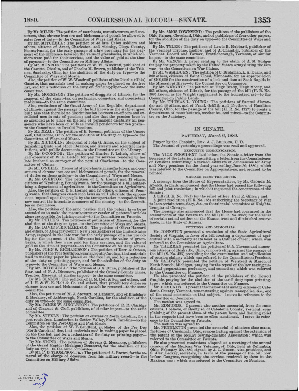 Congressional Record-Senate. 1353