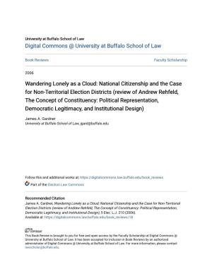 National Citizenship and the Case for Non-Territorial Election Districts