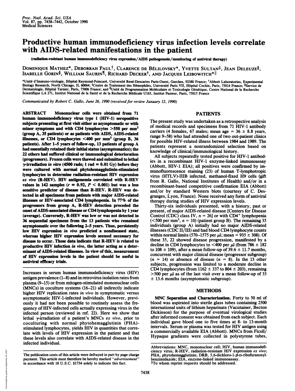 Productive Human Immunodeficiency Virus Infection Levels Correlate With