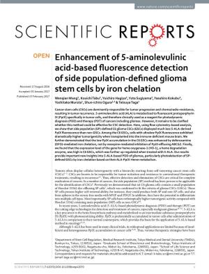 Enhancement of 5-Aminolevulinic Acid-Based Fluorescence Detection Of