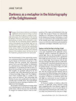 Darkness As a Metaphor in the Historiography of the Enlightenment