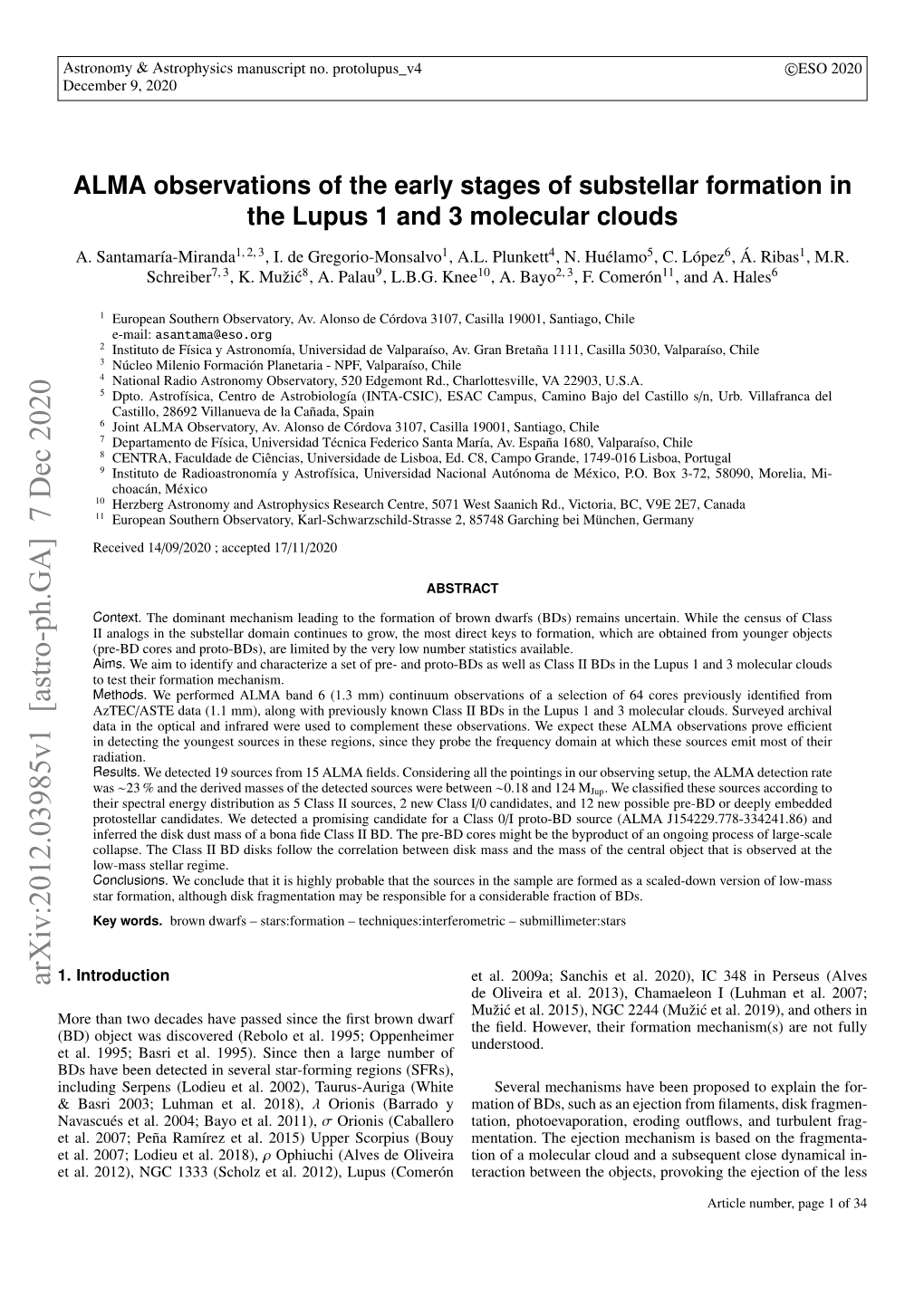 ALMA Observations of the Early Stages of Substellar Formation in the Lupus 1 and 3 Molecular Clouds