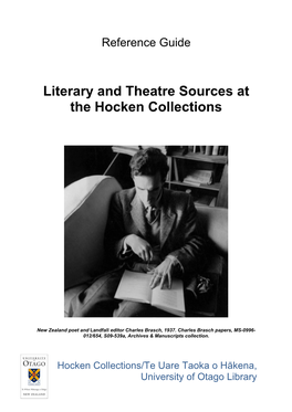 Literary and Theatre Sources at the Hocken Collections