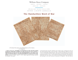 The Handwritten Word of War