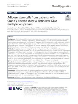 Adipose Stem Cells from Patients with Crohn's Disease Show a Distinctive