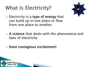 Electricity Is a Type of Energy That Can Build up in One Place Or Flow from One Place to Another