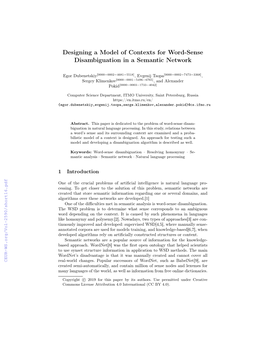 Designing a Model of Contexts for Word-Sense Disambiguation in a Semantic Network