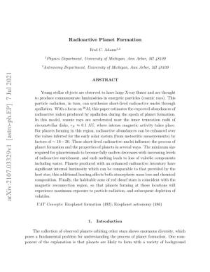 Radioactive Planet Formation