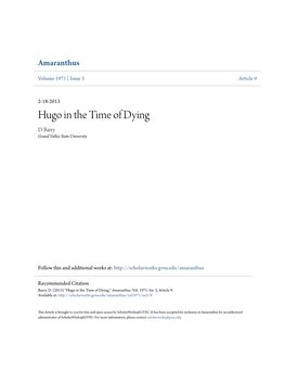 Hugo in the Time of Dying D