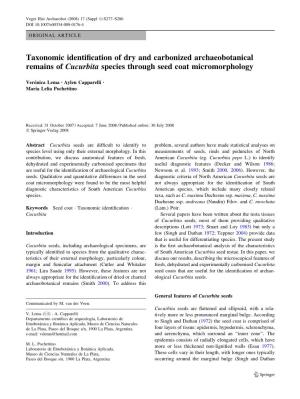 Taxonomic Identification of Dry and Carbonized Archaeobotanical