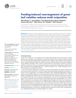 Feeding-Induced Rearrangement of Green Leaf Volatiles Reduces Moth