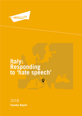 Italy: Responding to 'Hate Speech'