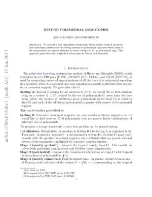 Arxiv:1706.03520V1 [Math.AG] 12 Jun 2017 Powers of the Parameter T Multiplied by a Generic Complex Number