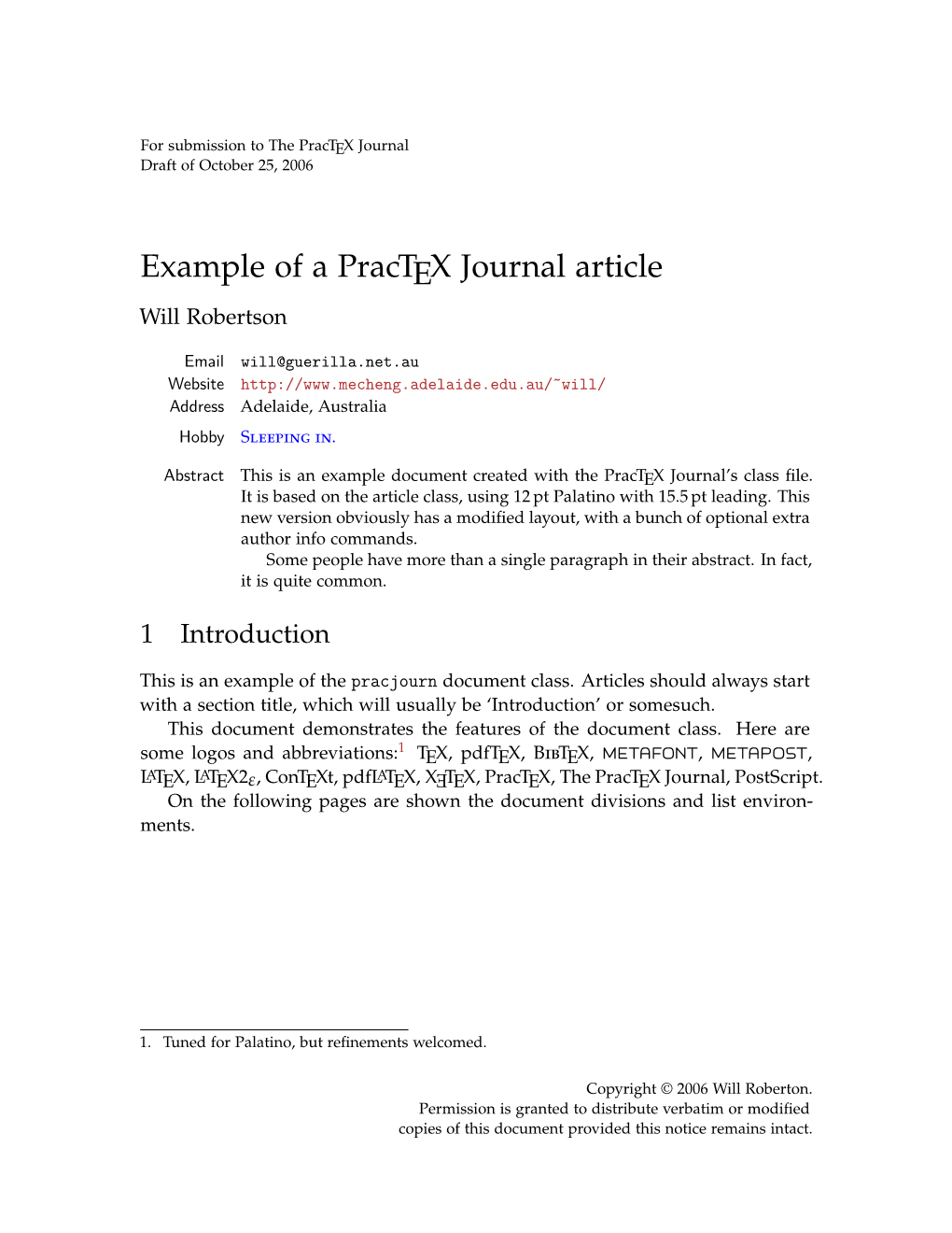 Example of a Practex Journal Article Will Robertson