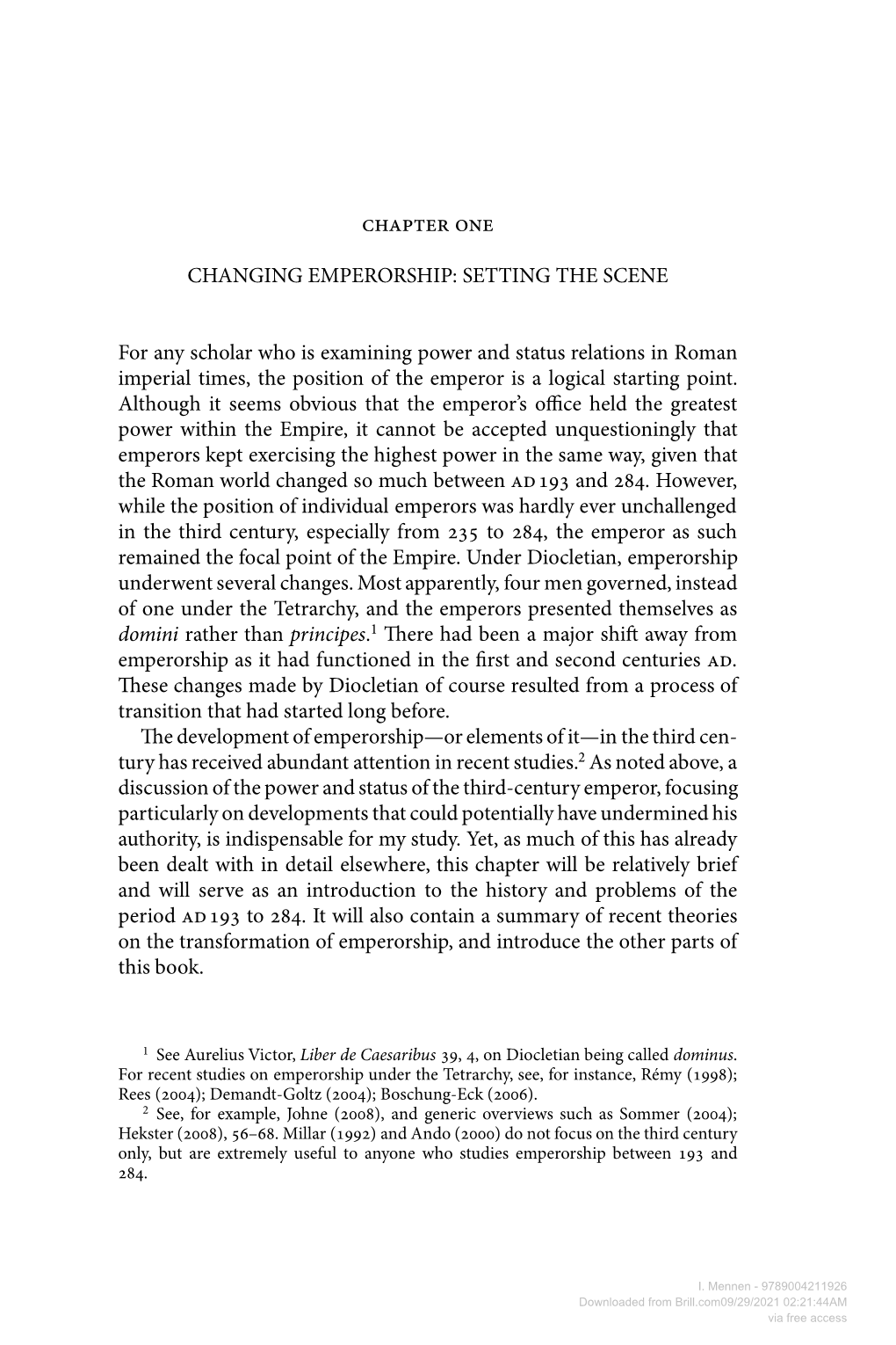 Downloaded from Brill.Com09/29/2021 02:21:44AM Via Free Access  Chapter One