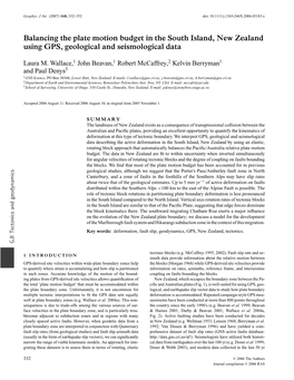 Balancing the Plate Motion Budget in the South Island, New Zealand Using GPS, Geological and Seismological Data