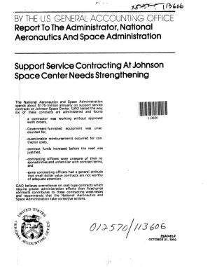 PSAD-81-2 Support Service Contracting at Johnson Space